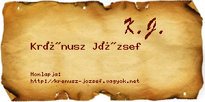 Krénusz József névjegykártya